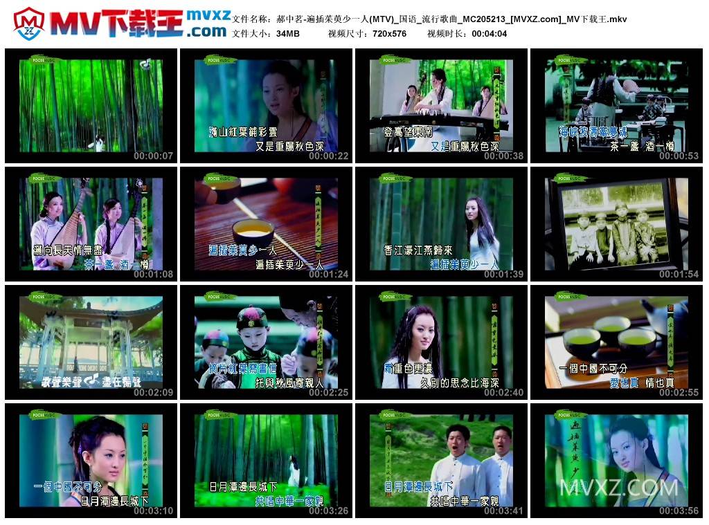 郝中茗-遍插茱萸少一人(MTV)_国语_流行歌曲_MC205213